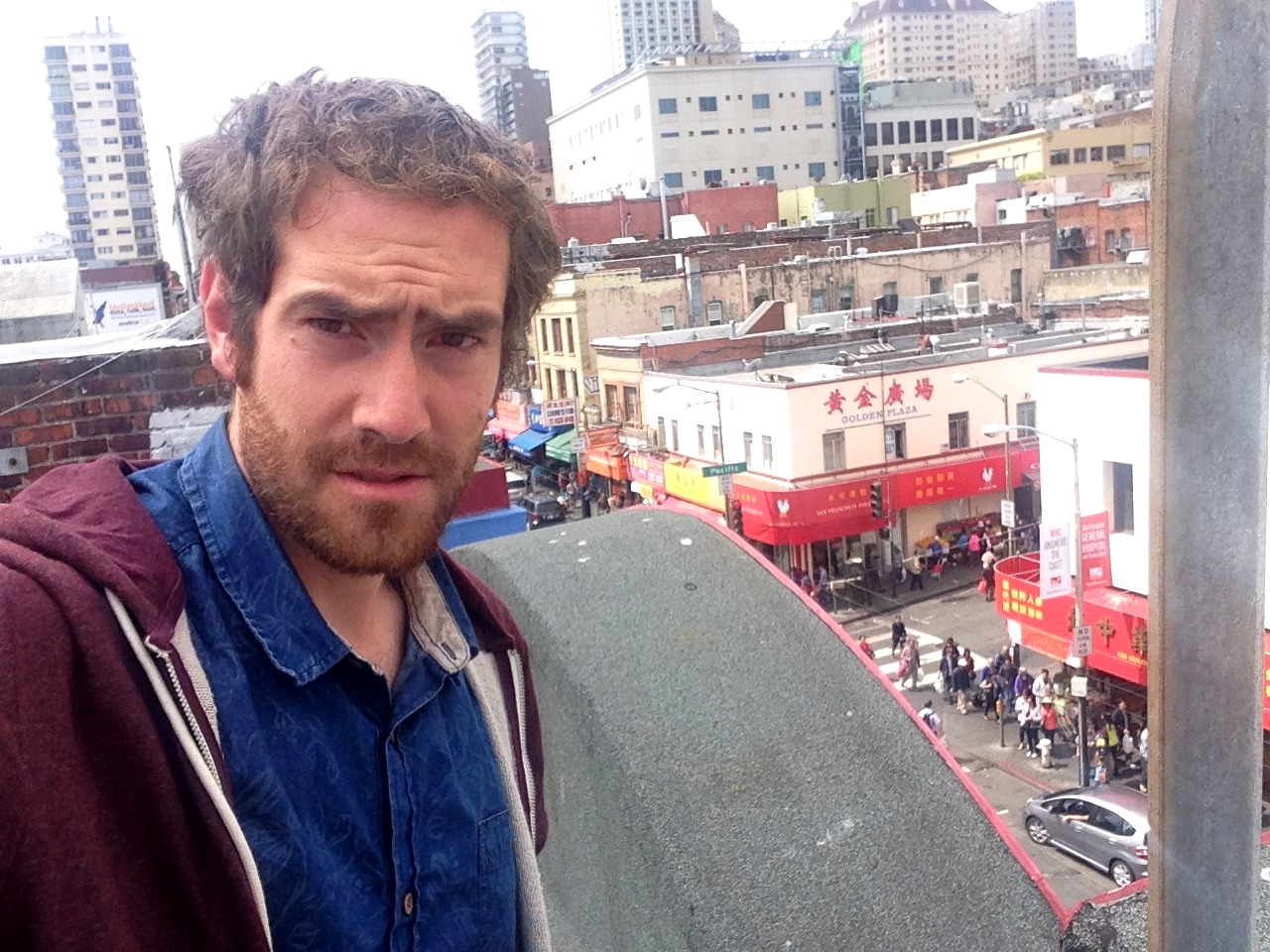 A selfie on a hill above Chinatown in San Francisco