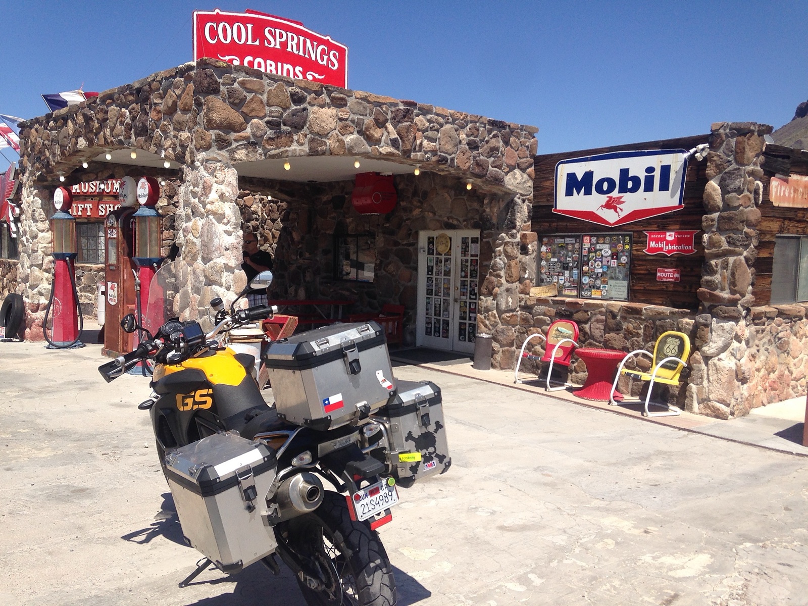 The motorcycle outside Cool Springs on Route 66