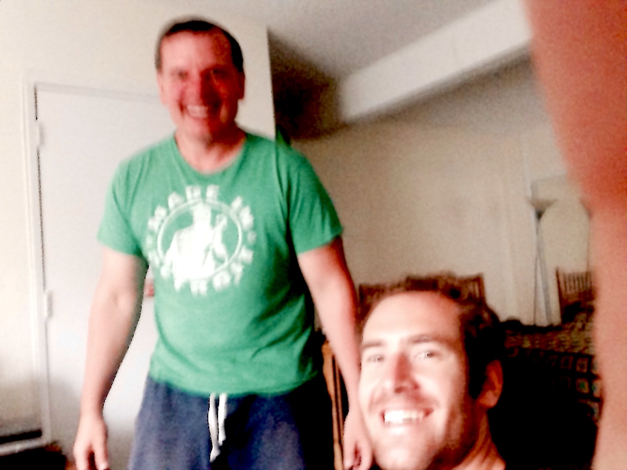 Rodrigo and his Couchsurfing host in Santa Monica
