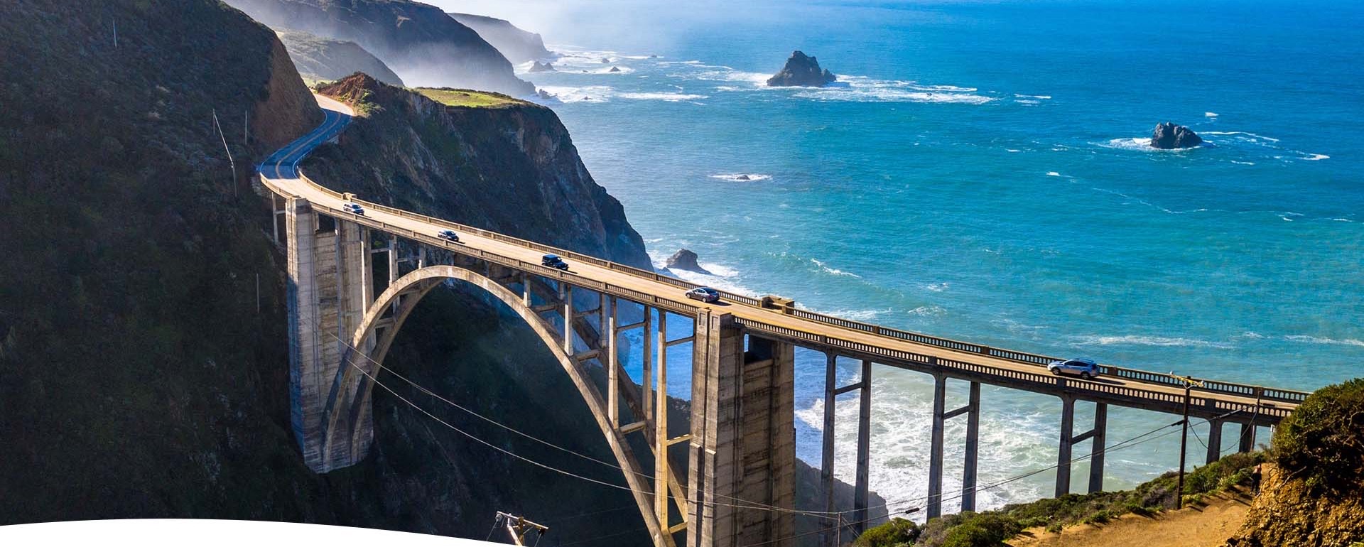 Bixby Bridge and the Big Sur coast from above