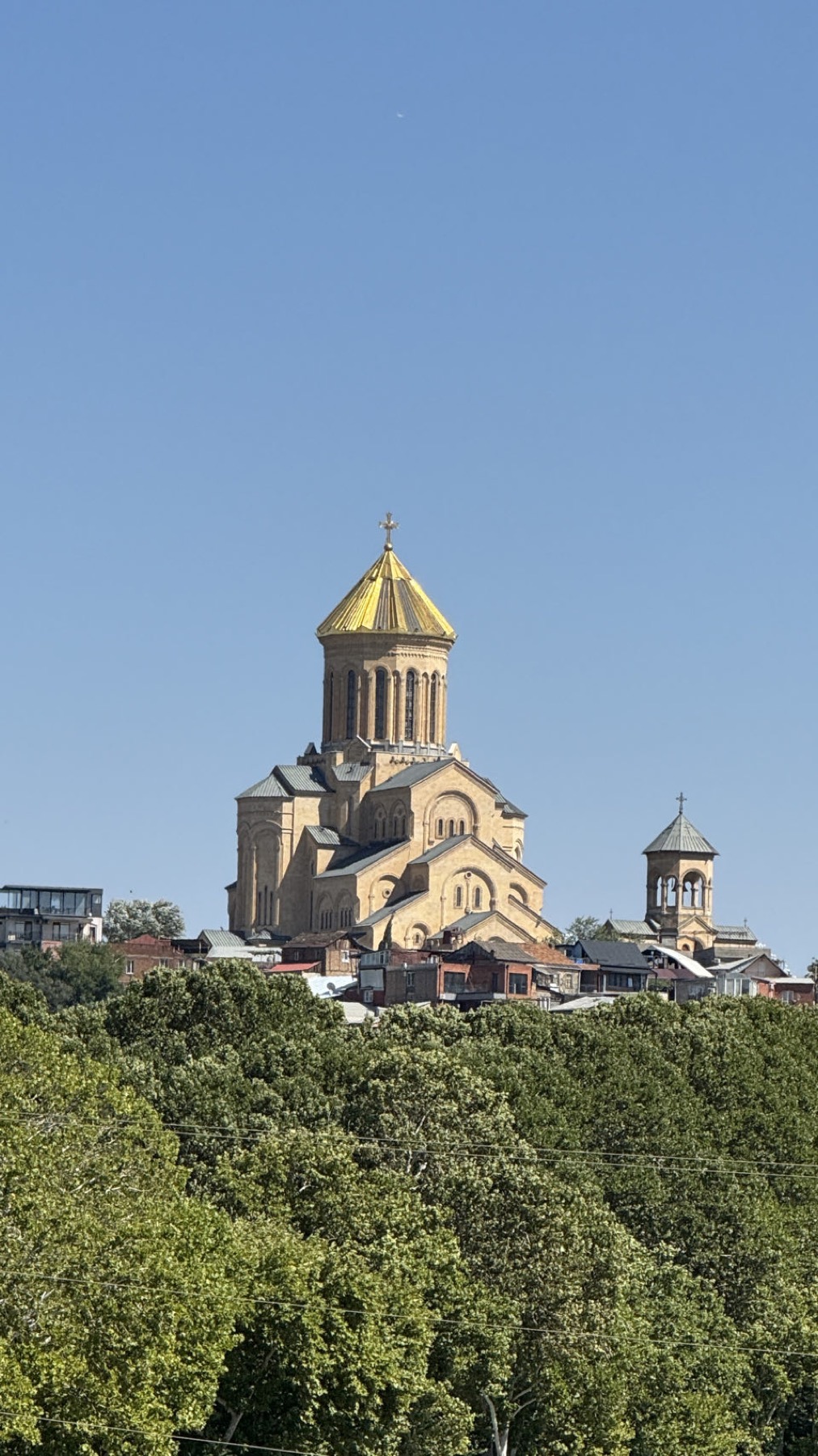 The Sameba cathedral above Tbilisi