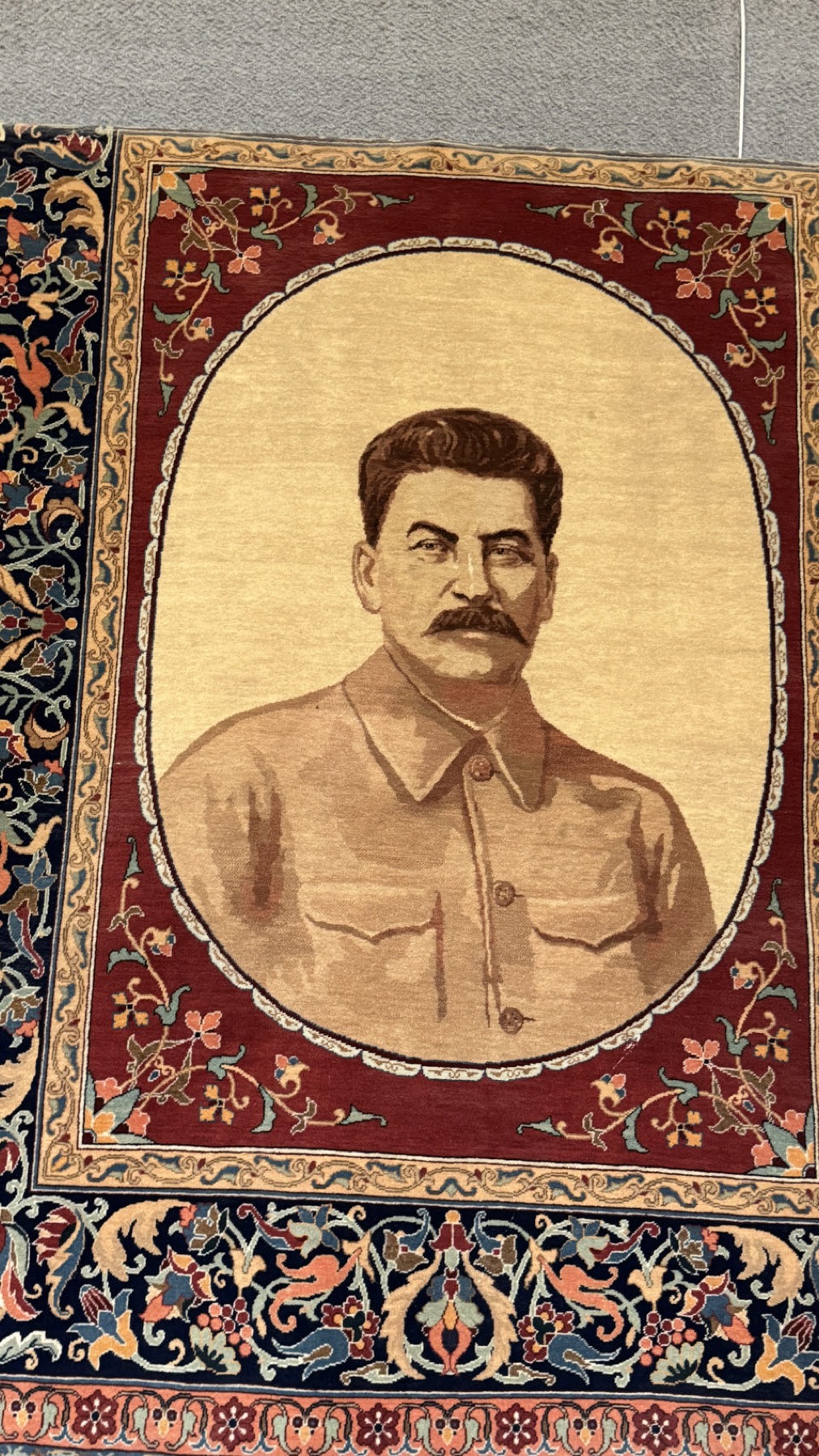 A woven portrait of Stalin in the Gori museum