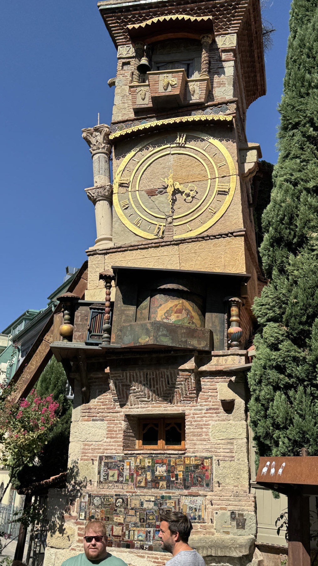 The leaning clock tower of Tbilisi