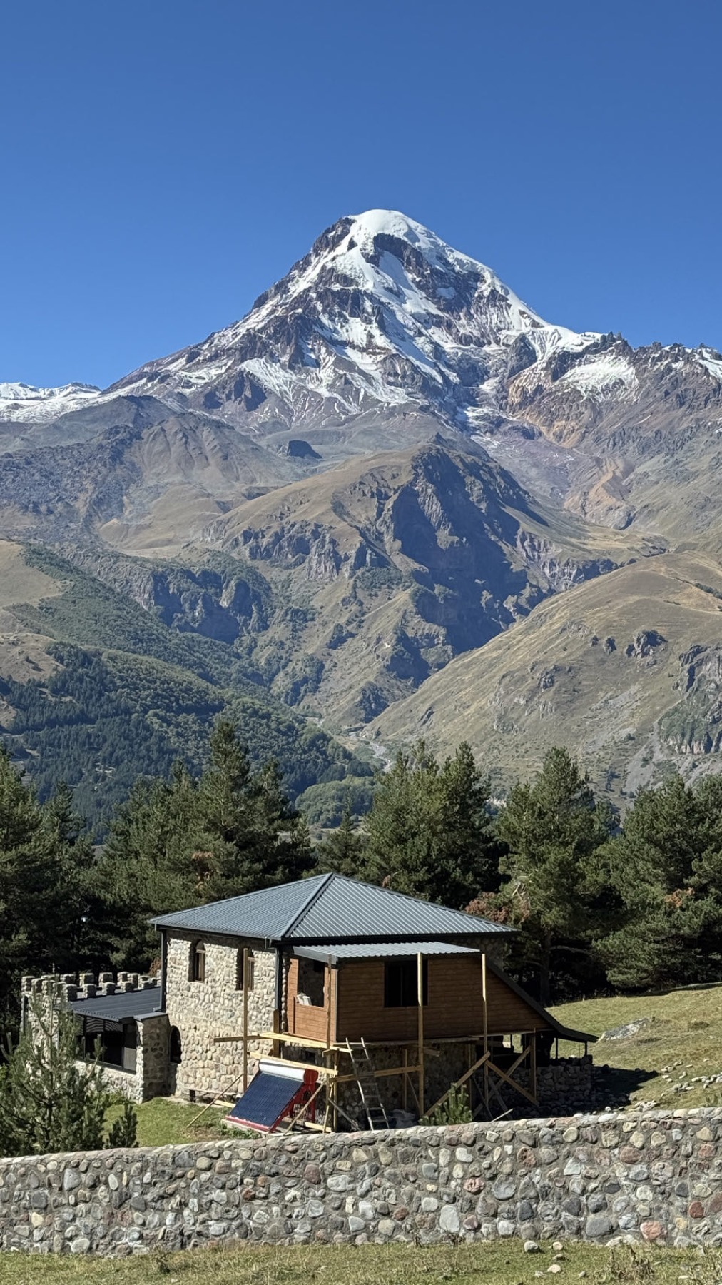 Mount Kazbek seen from the Georgian side