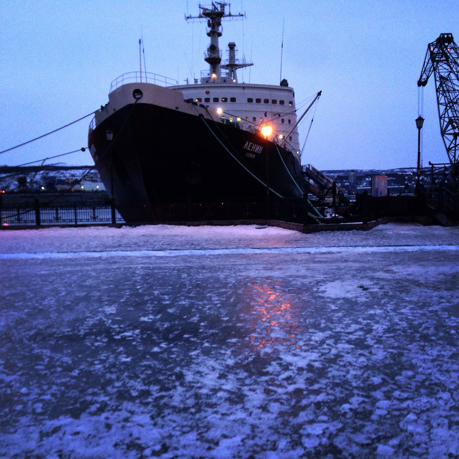 The nuclear icebreaker Lenin moored in Murmansk