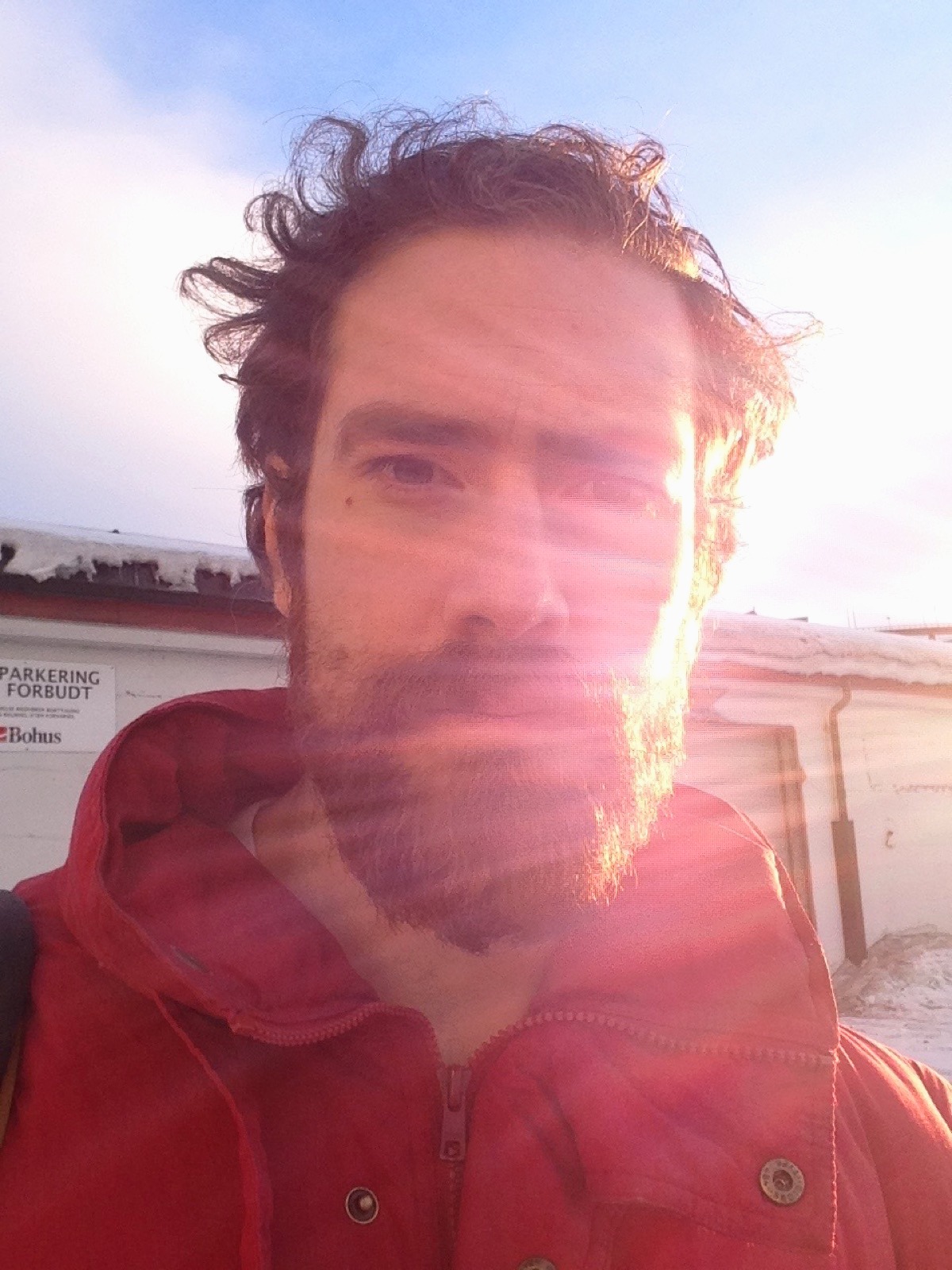 Rodrigo squinting with the sun on his face