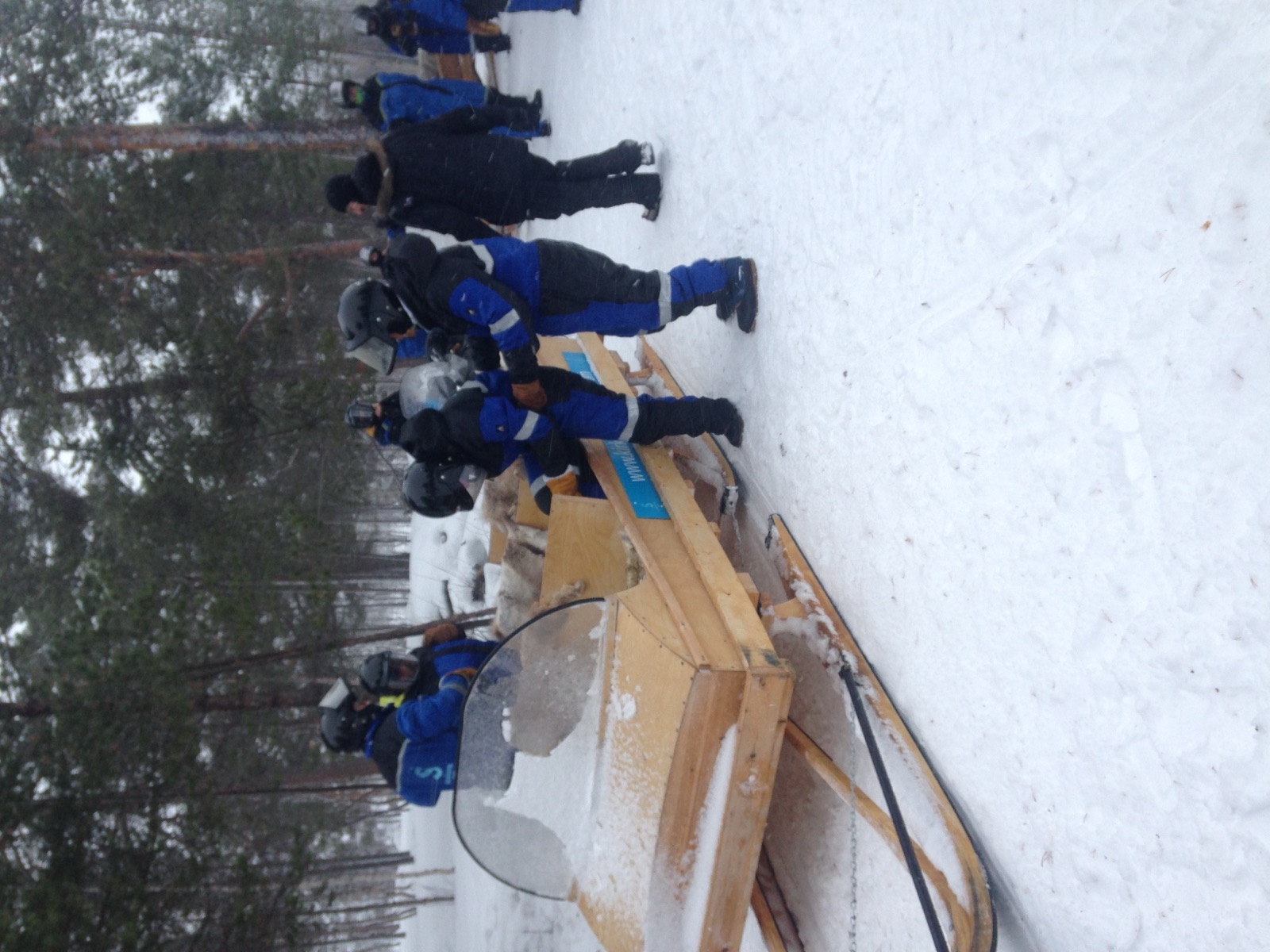 An empty sled on the snow