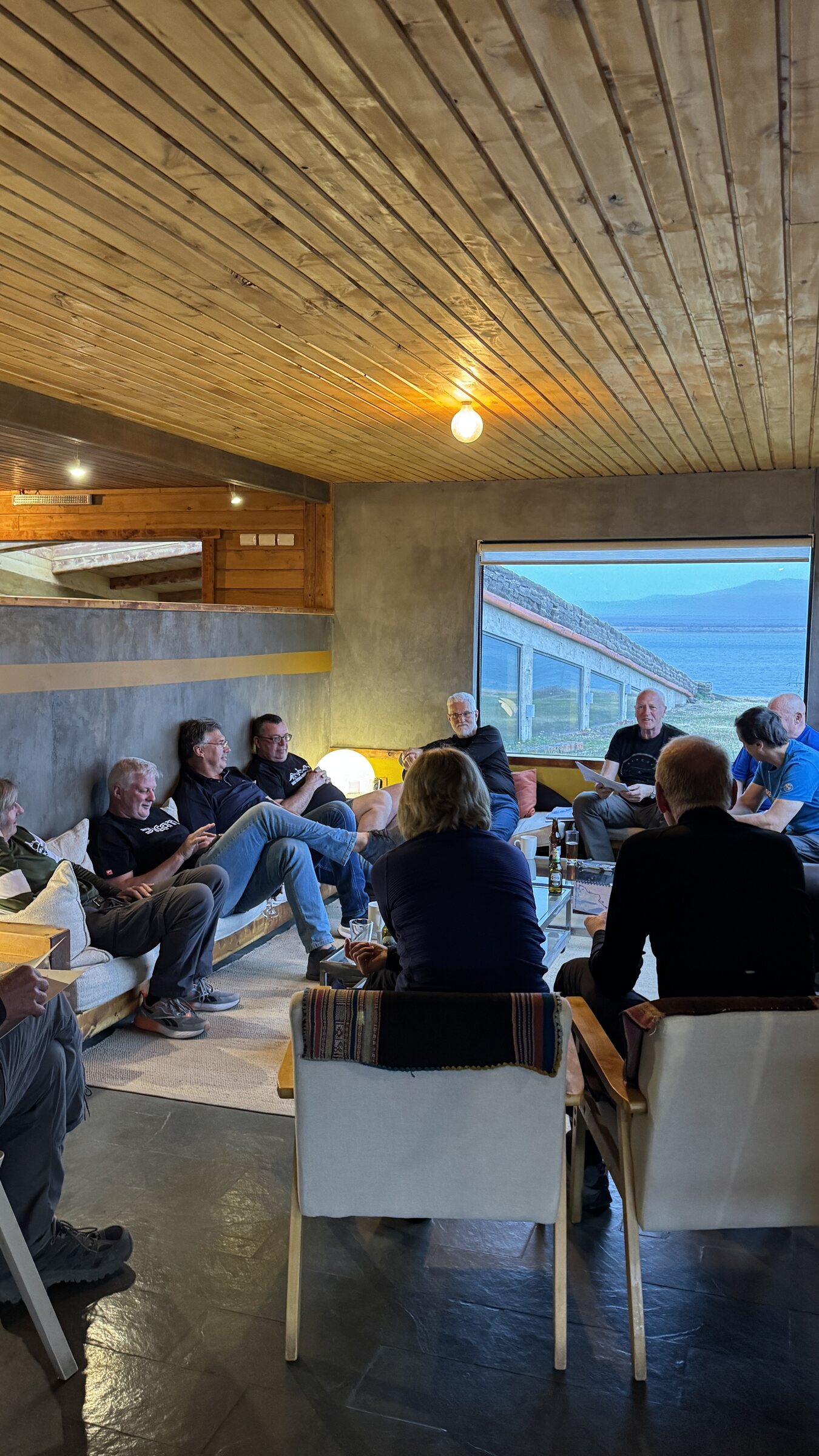 The expedition group gathered for a briefing