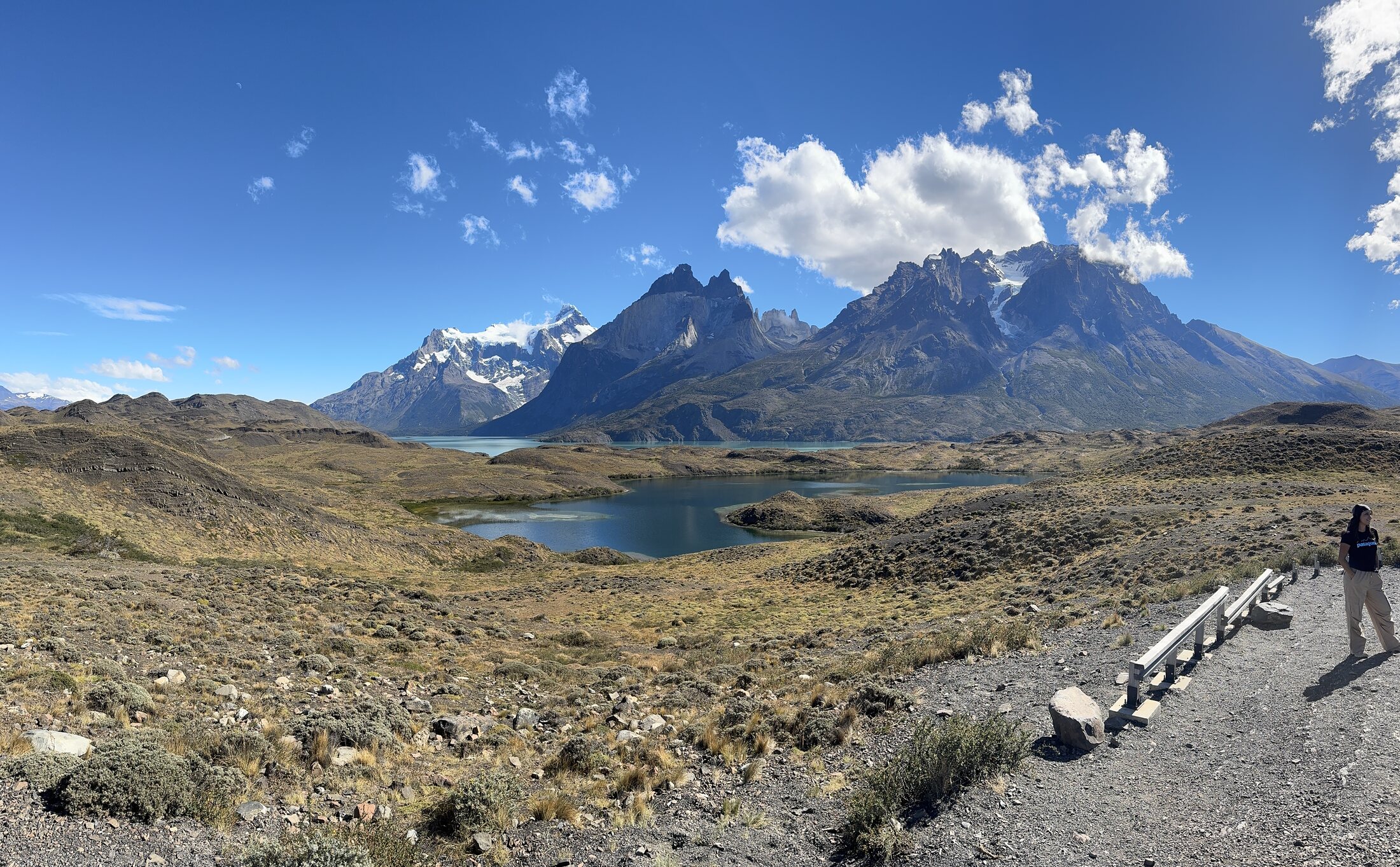 Turquoise water and mountains in Torres del Paine