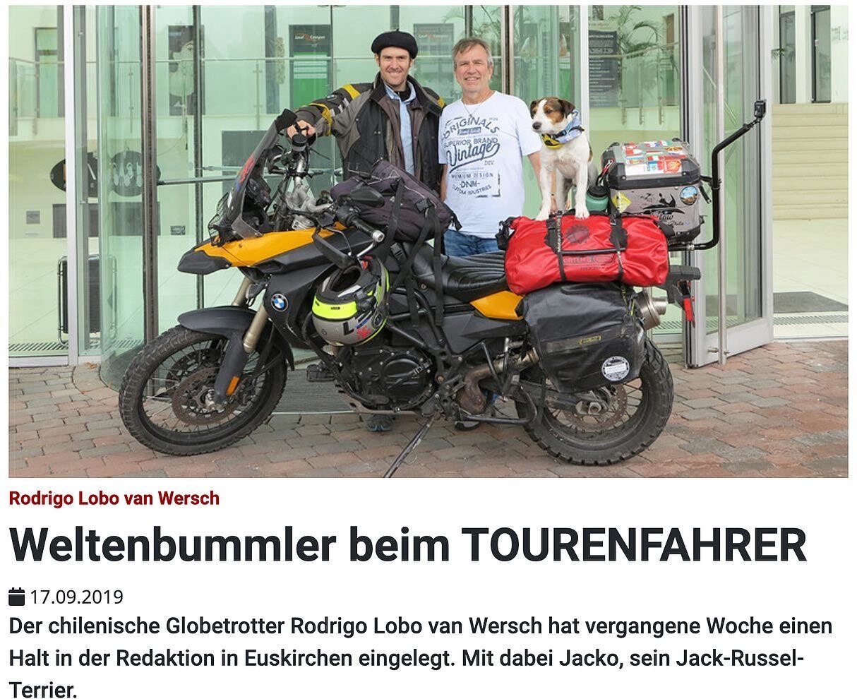 Tourenfahrer magazine clipping about Rodrigo and Jacko
