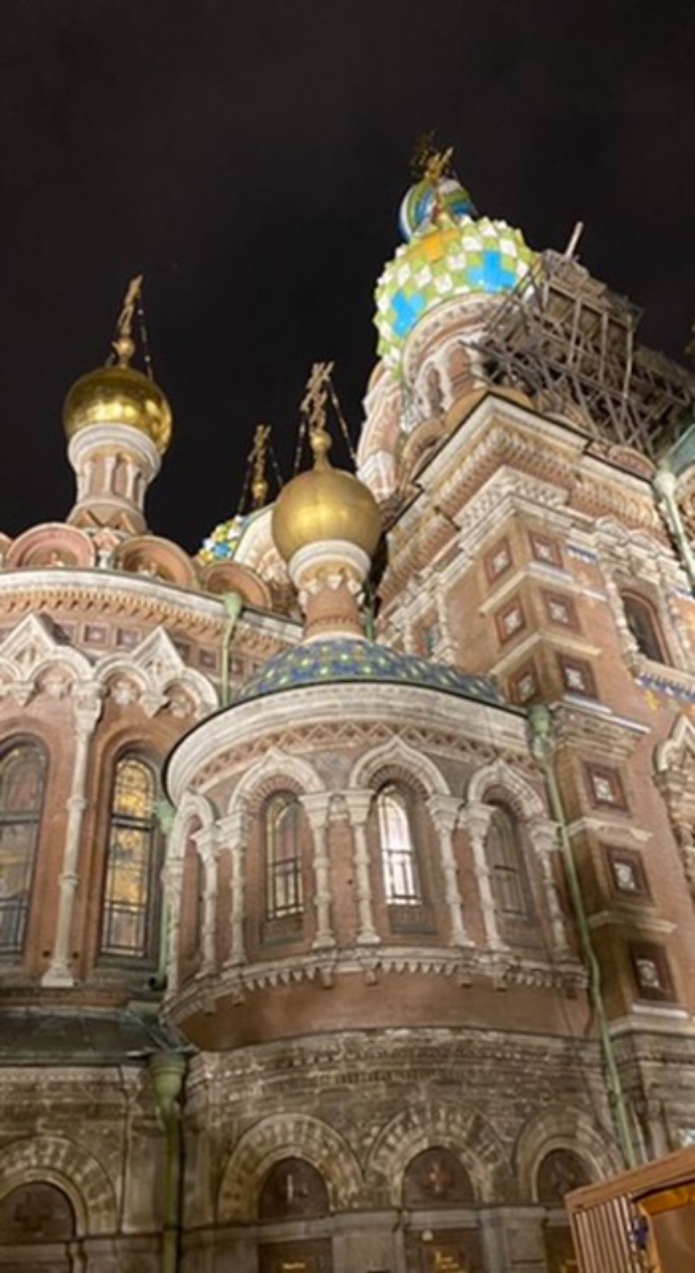 The enamelled domes of the Church of the Saviour on Spilled Blood