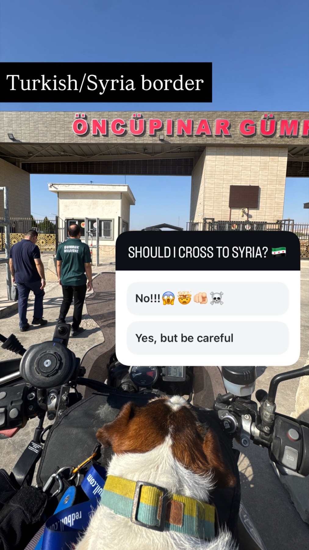 The crossing point on the Syrian border