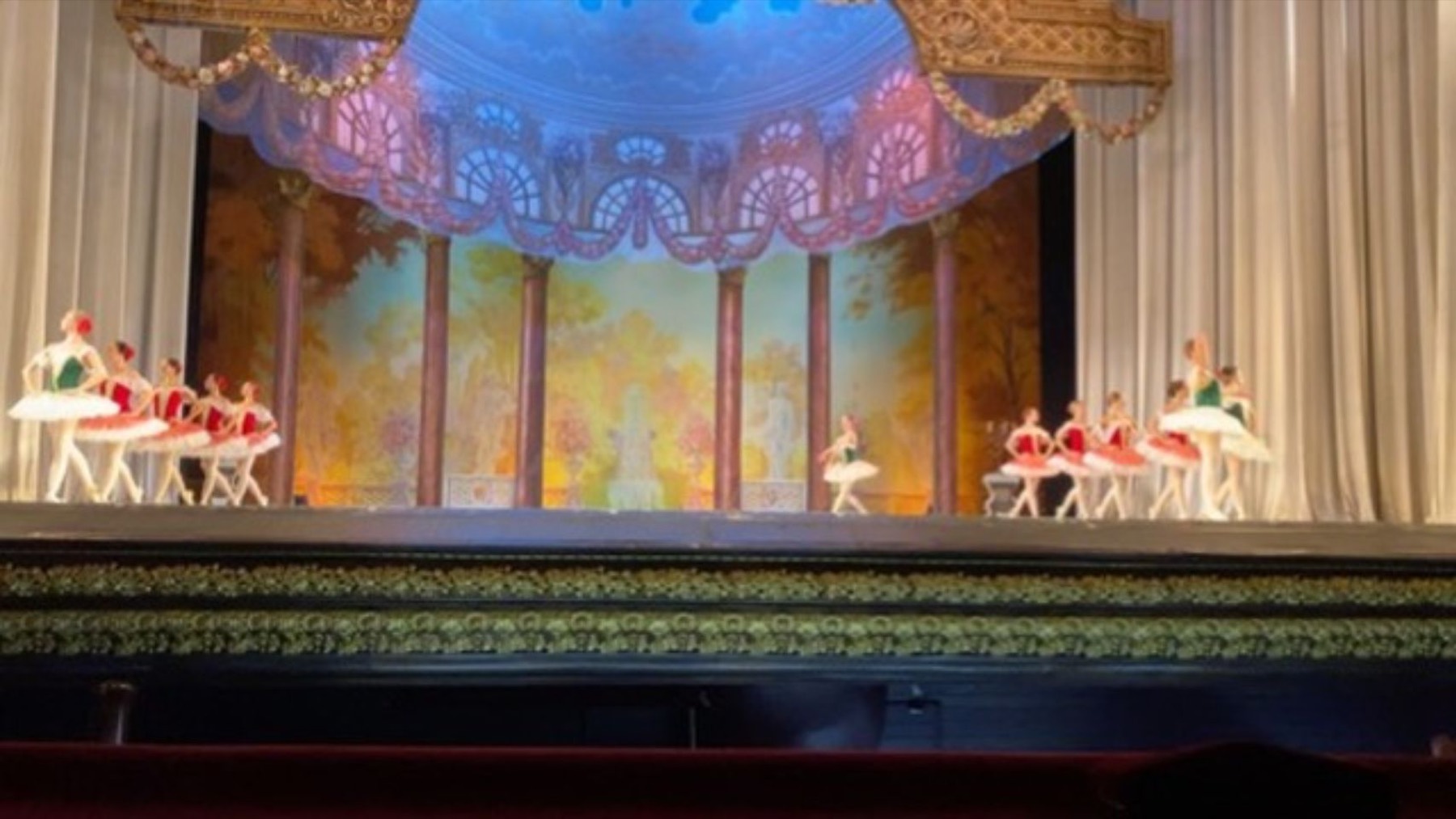 A ballet performance seen from the stalls